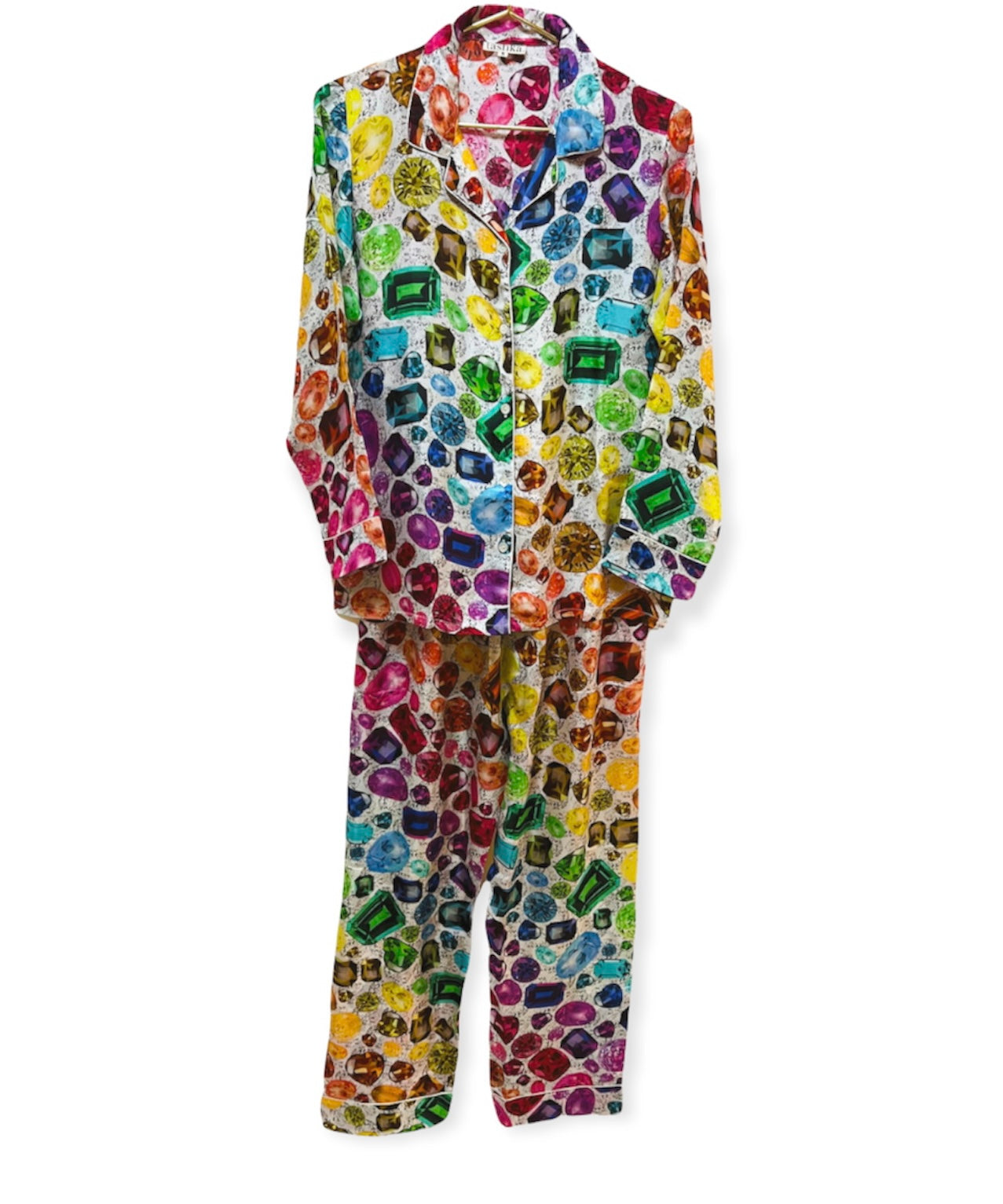 Rainbow Explosion Faux Silk Pajamas